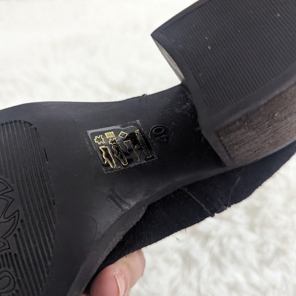 Women's Bos & Co. Barlow Genuine Leather Black Boots Back Tie 40 = 9  -- 9.5 - Picture 10 of 12